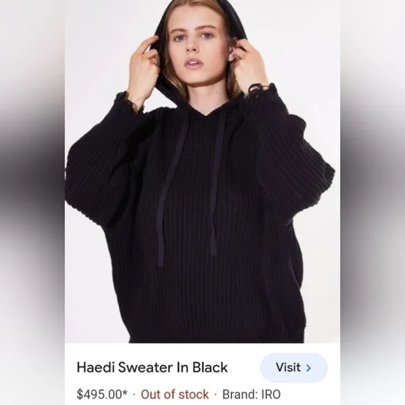 Iro Haedi merino wool hood sweater. - Picture 1 of 8